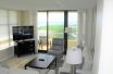 Living room with view of beach